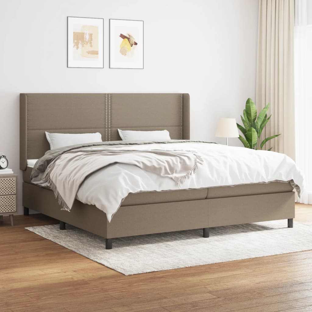 Sommier à lattes de lit avec matelas Taupe 200x200 cm Tissu - XIOS
