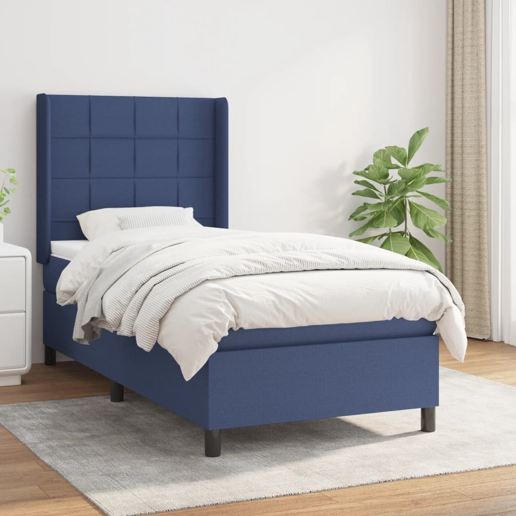 Sommier à lattes de lit avec matelas Bleu 80x200 cm Tissu - XIOS