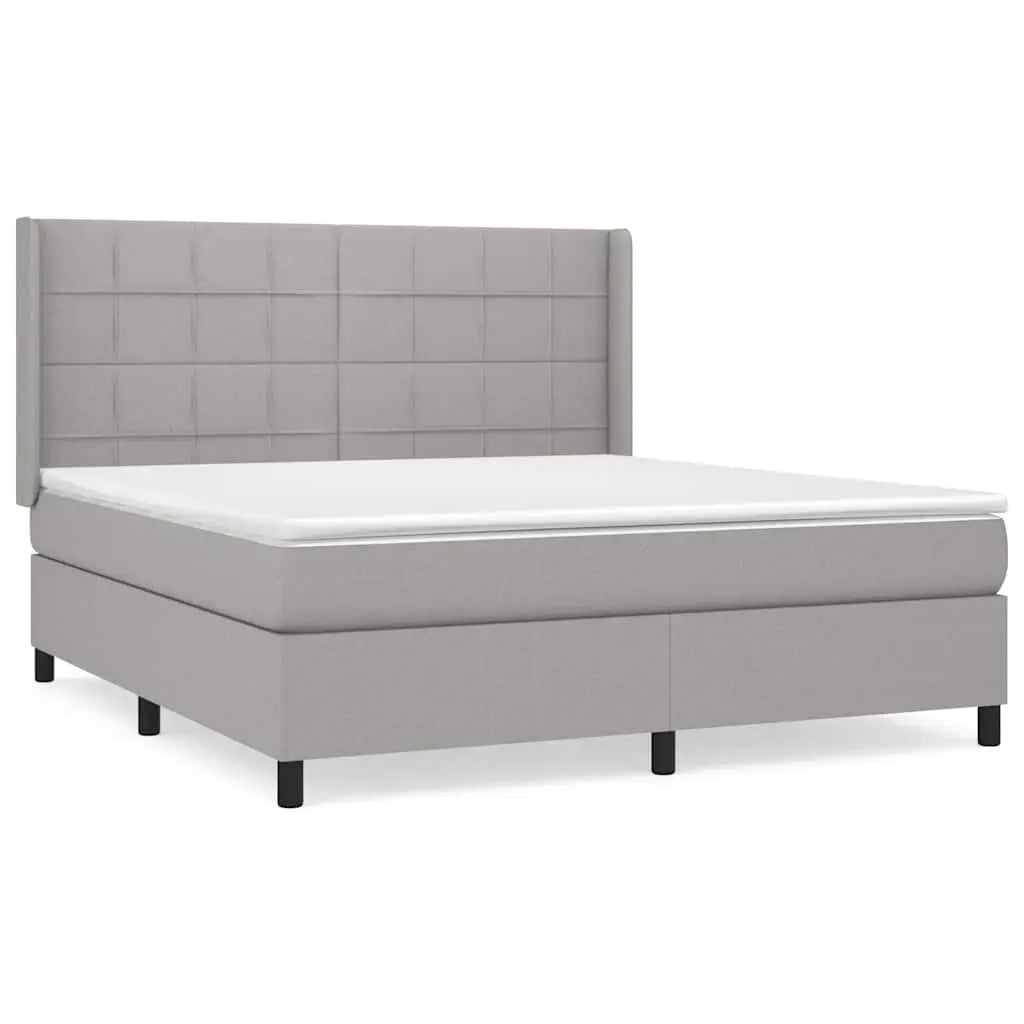 Sommier à lattes de lit avec matelas Gris clair 180x200cm Tissu - XIOS