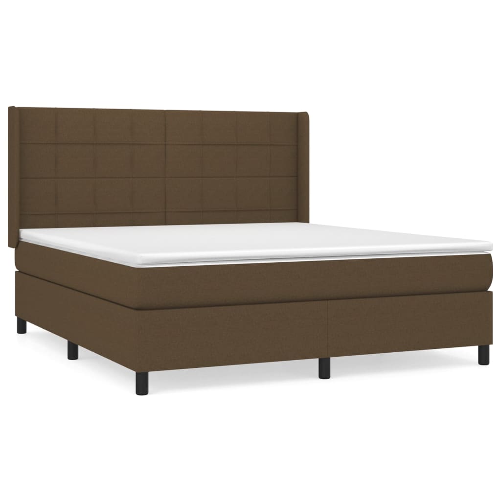 Sommier à lattes de lit avec matelas Marron foncé 180x200 cm Lits & cadres de lit vidaXL