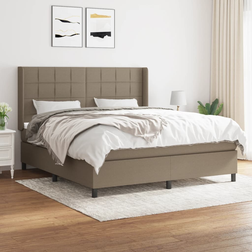 Sommier à lattes de lit avec matelas Taupe 180x200 cm Tissu - XIOS