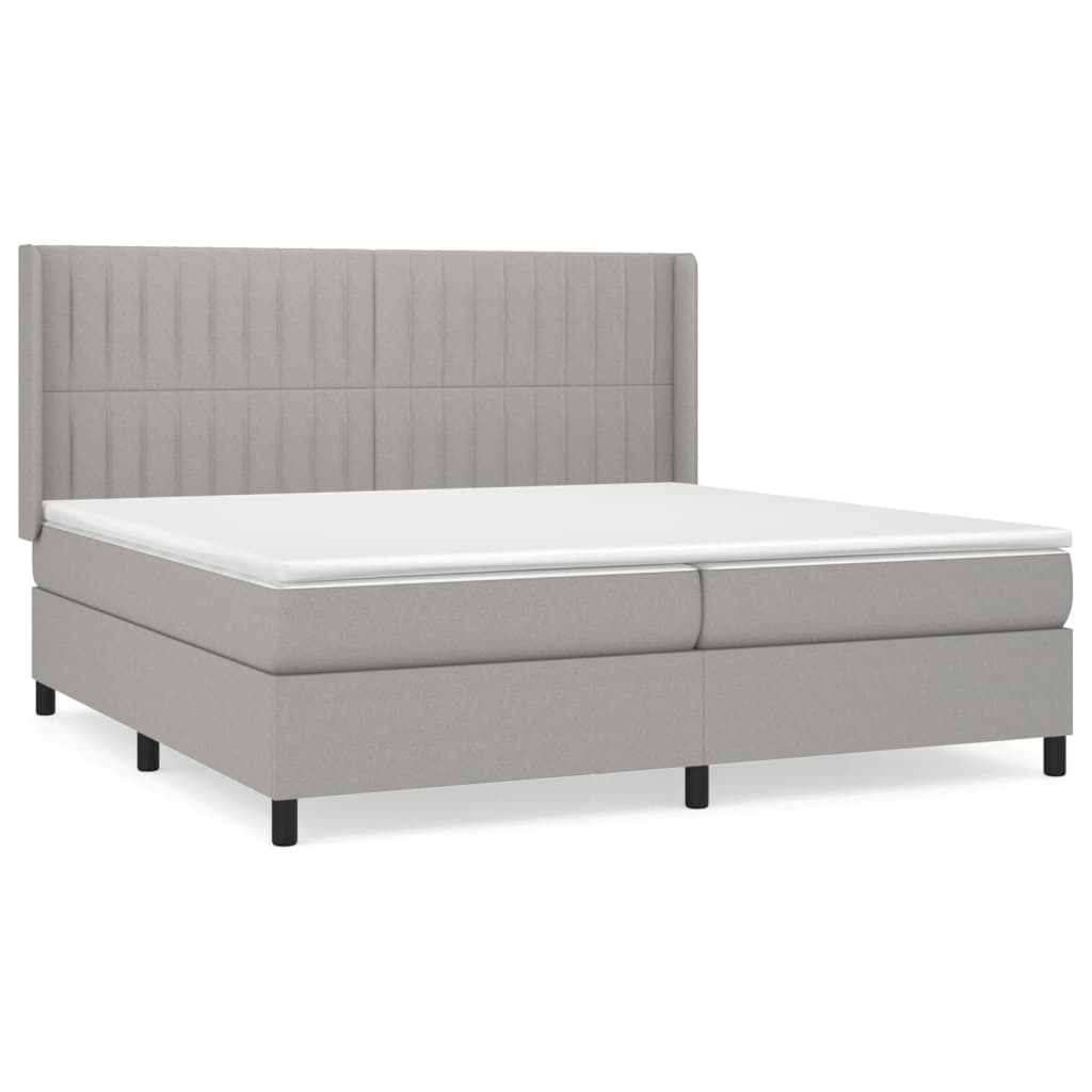 Sommier à lattes de lit avec matelas Gris clair 200x200cm Tissu - XIOS