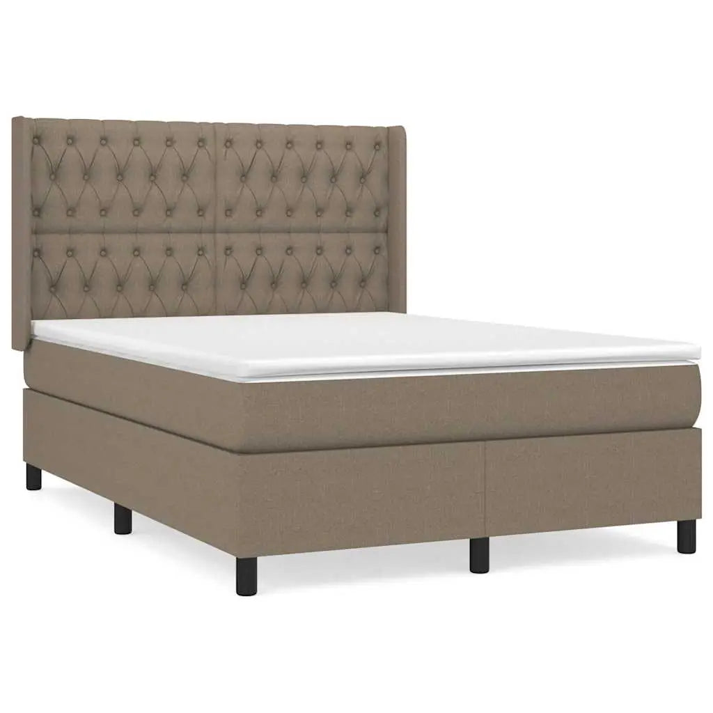 Sommier à lattes de lit avec matelas Taupe 140x200 cm Tissu - XIOS