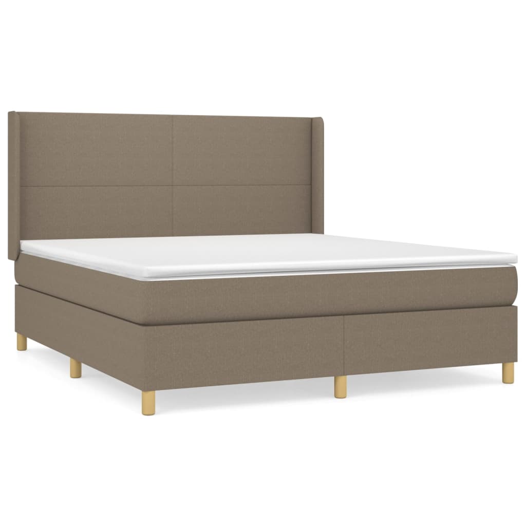Sommier à lattes de lit avec matelas Taupe 180x200 cm Tissu - XIOS