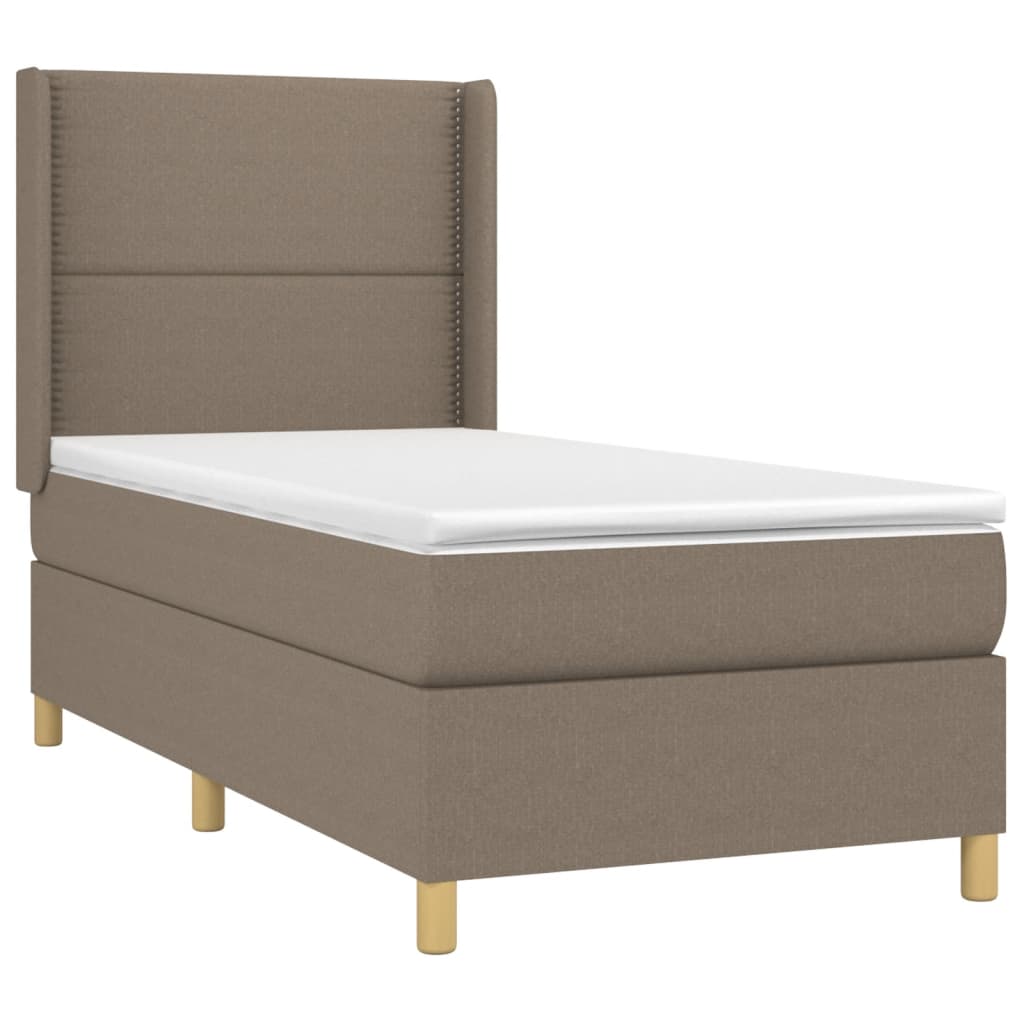 Sommier à lattes de lit avec matelas Taupe 90x190 cm Tissu - XIOS