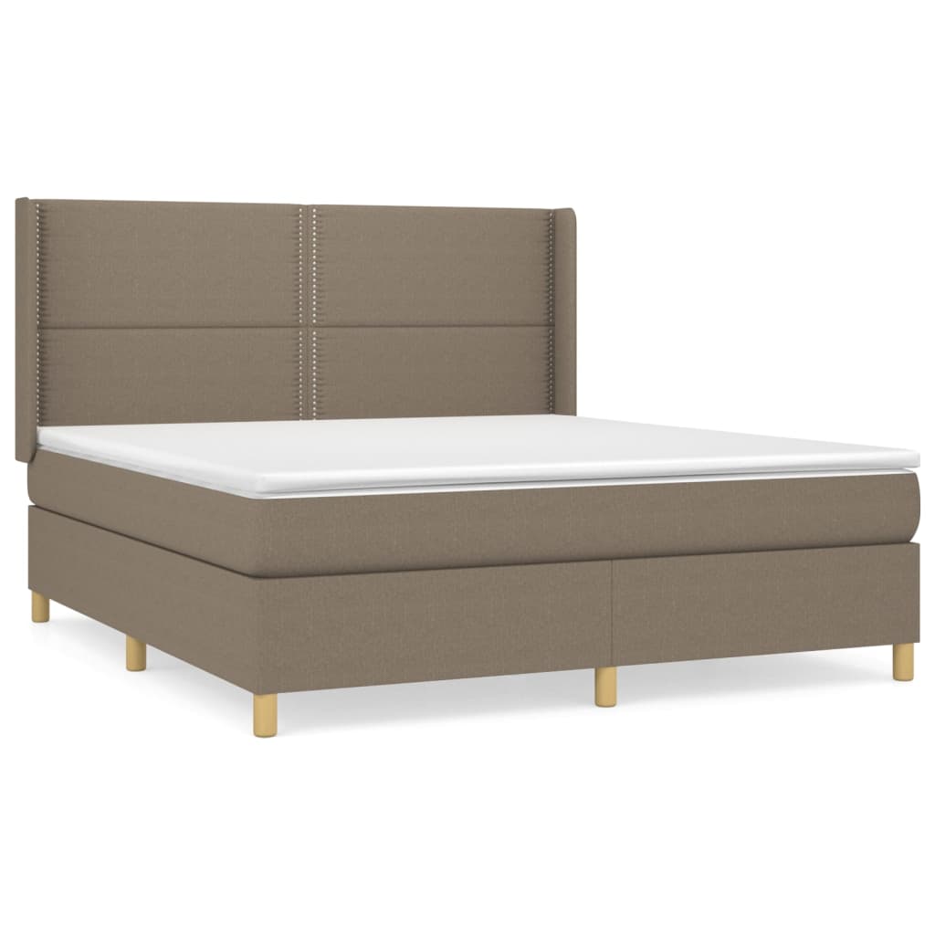Sommier à lattes de lit avec matelas Taupe 180x200 cm Tissu - XIOS
