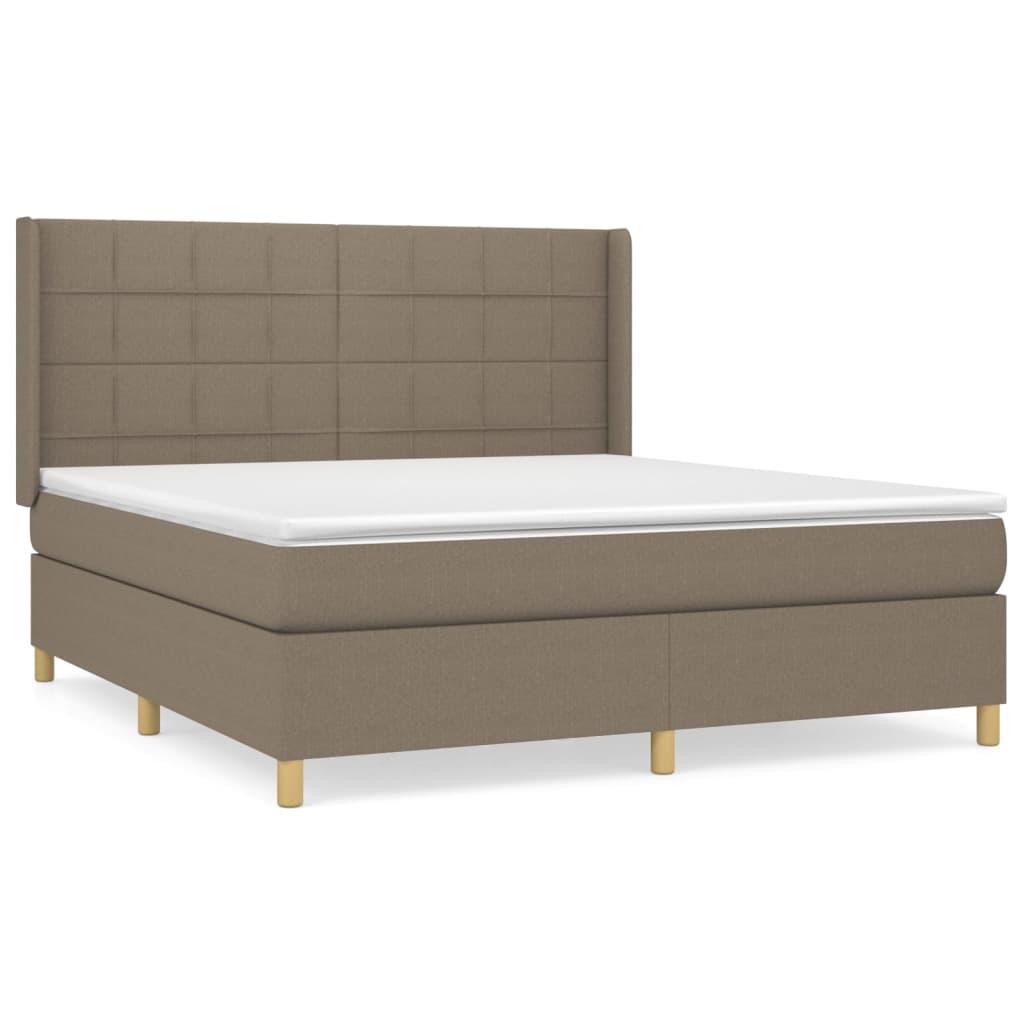 Sommier à lattes de lit avec matelas Taupe 180x200 cm Tissu - XIOS