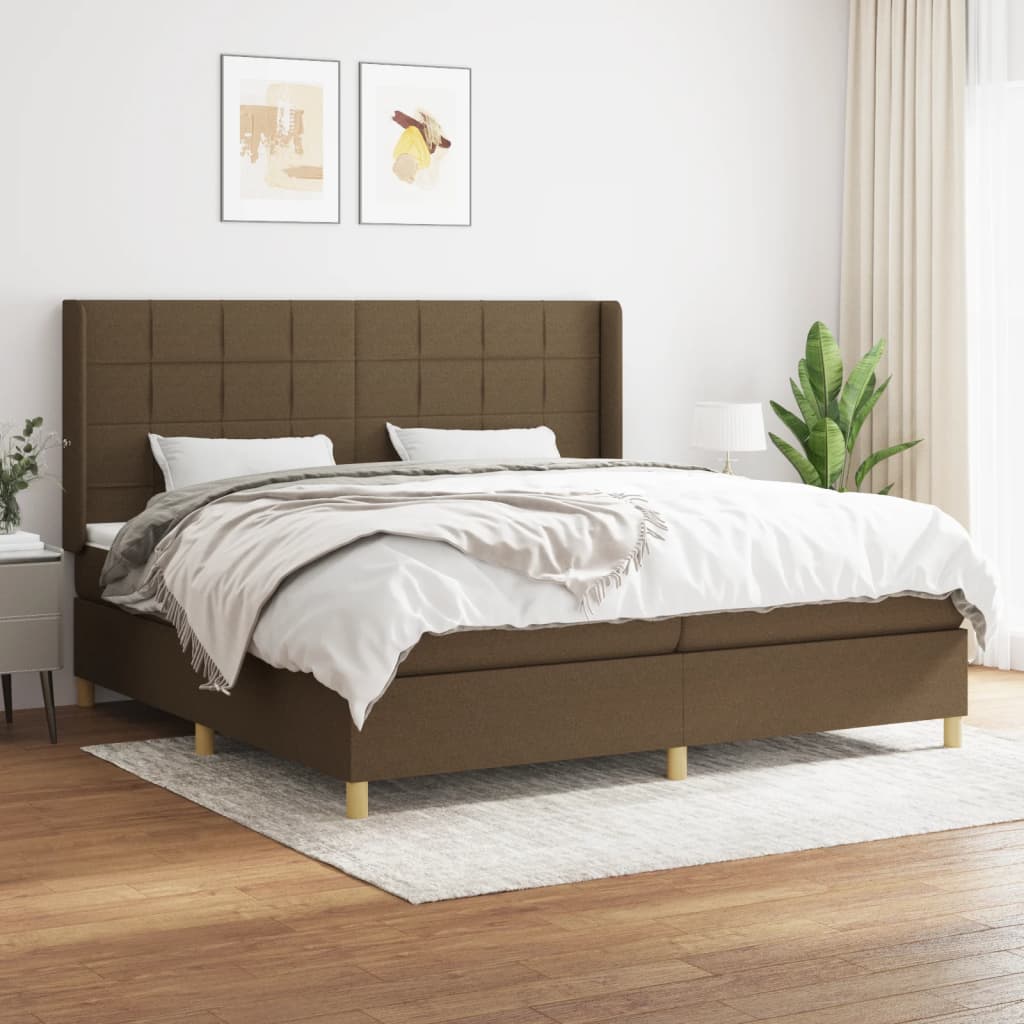Sommier à lattes de lit avec matelas Marron foncé 200x200 cm - XIOS