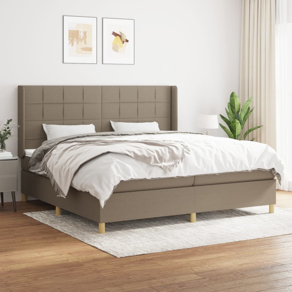 Sommier à lattes de lit avec matelas Taupe 200x200 cm Tissu - XIOS