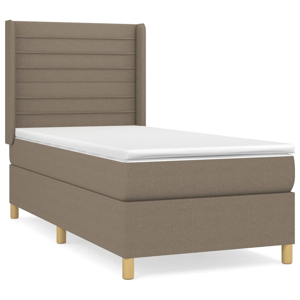 Sommier à lattes de lit avec matelas Taupe 90x190 cm Tissu - XIOS