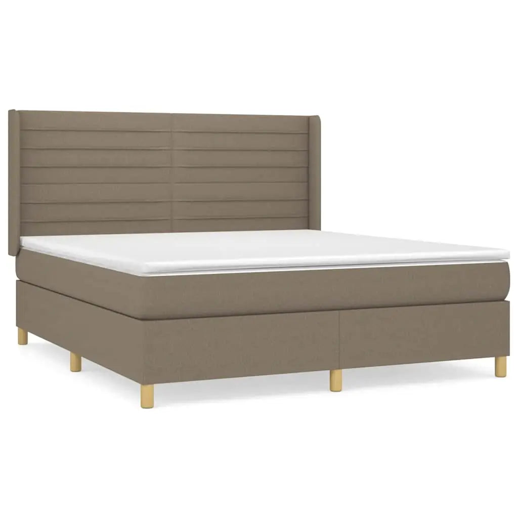Sommier à lattes de lit avec matelas Taupe 160x200 cm Tissu - XIOS