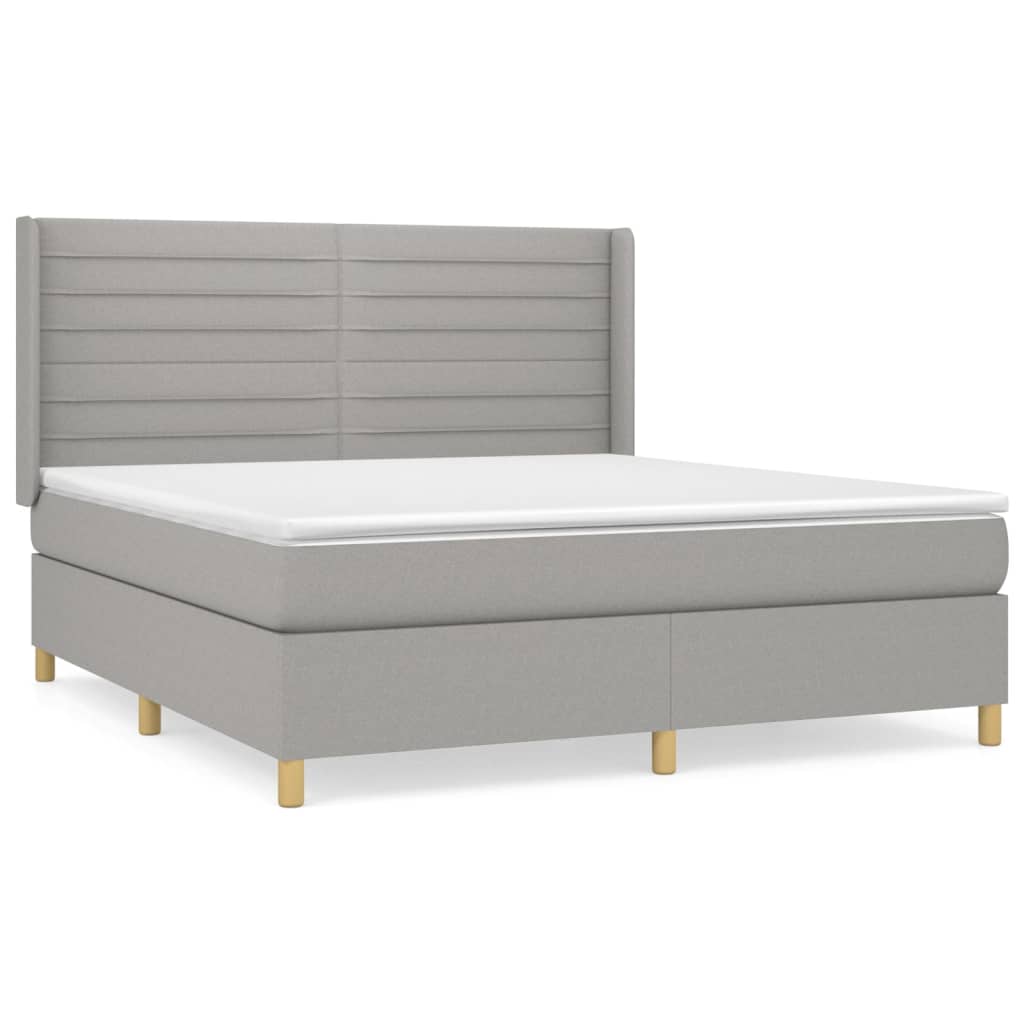 Sommier à lattes de lit avec matelas Gris clair 180x200cm Tissu - XIOS