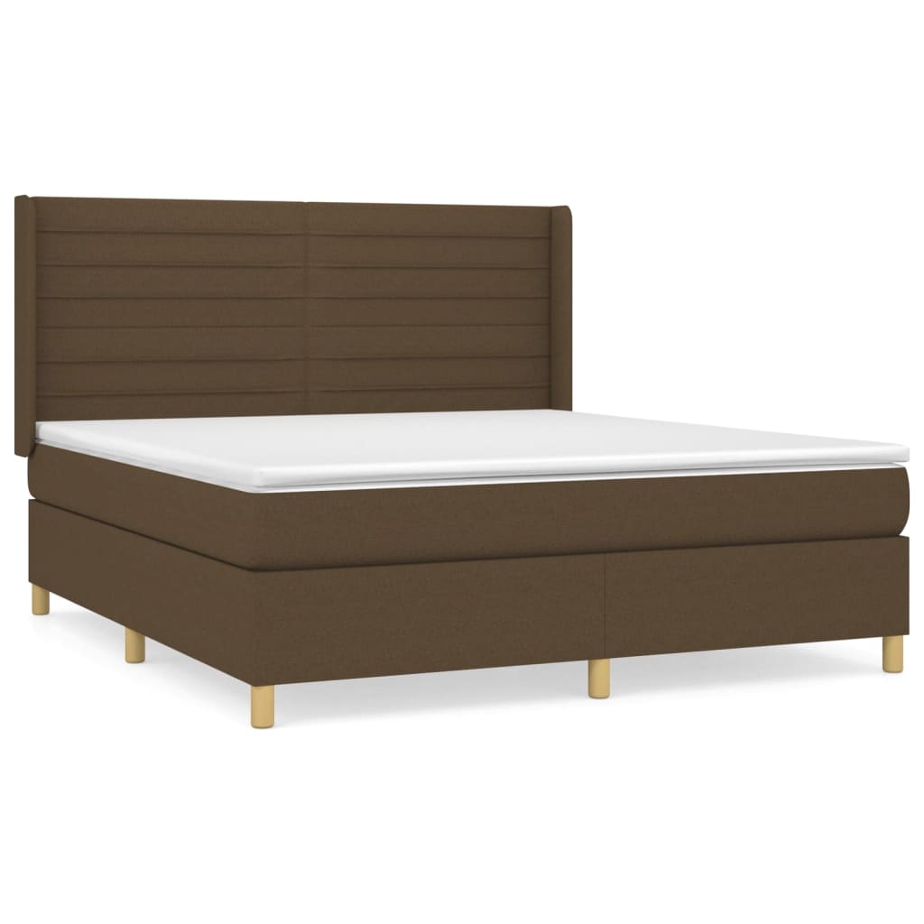 Sommier à lattes de lit avec matelas Marron foncé 180x200 cm