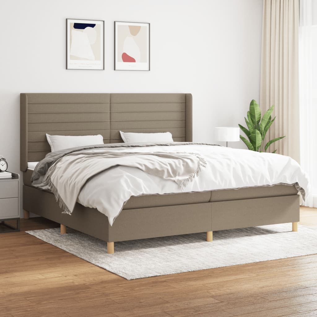 Sommier à lattes de lit avec matelas Taupe 200x200 cm Tissu - XIOS