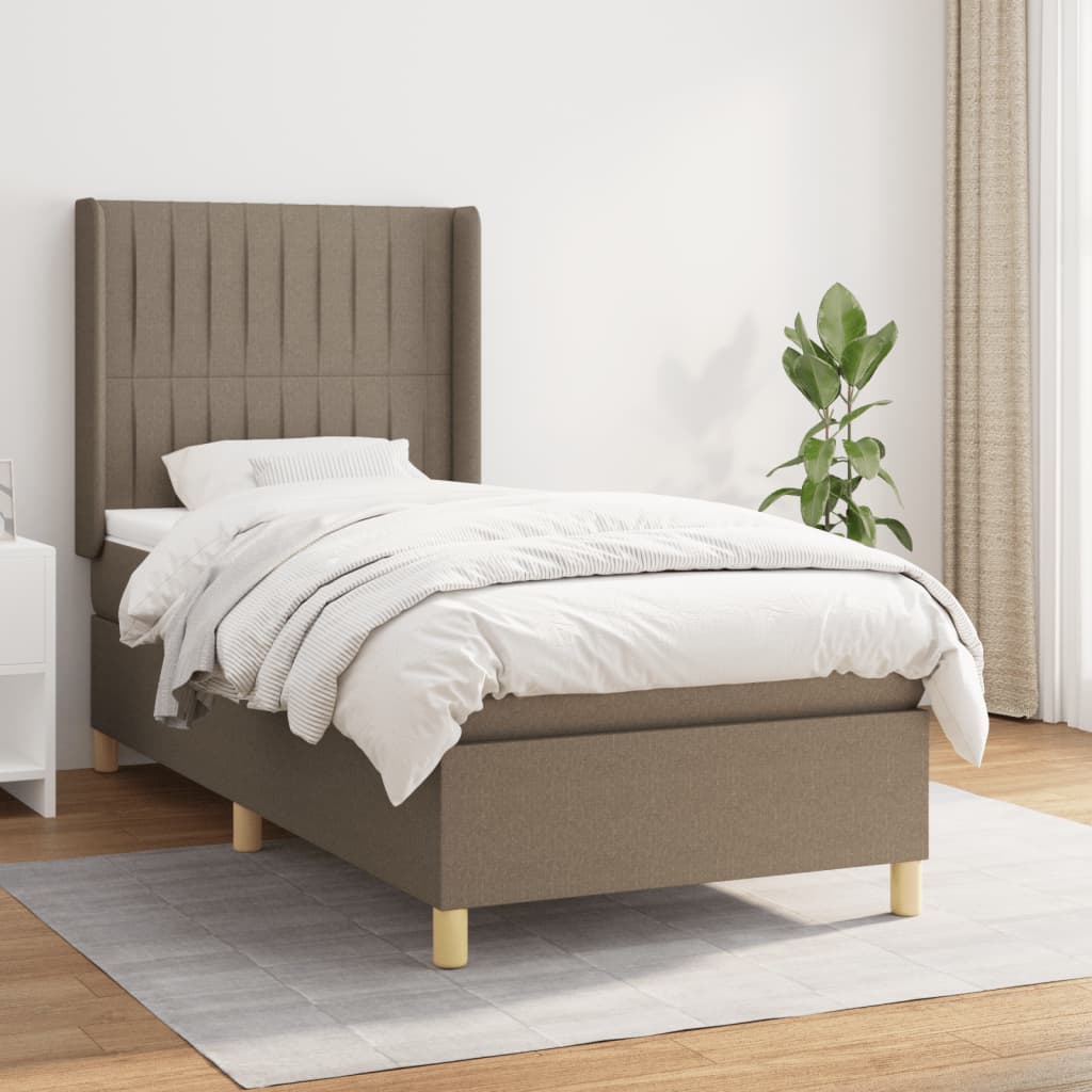 Sommier à lattes de lit avec matelas Taupe 80x200 cm Tissu - XIOS
