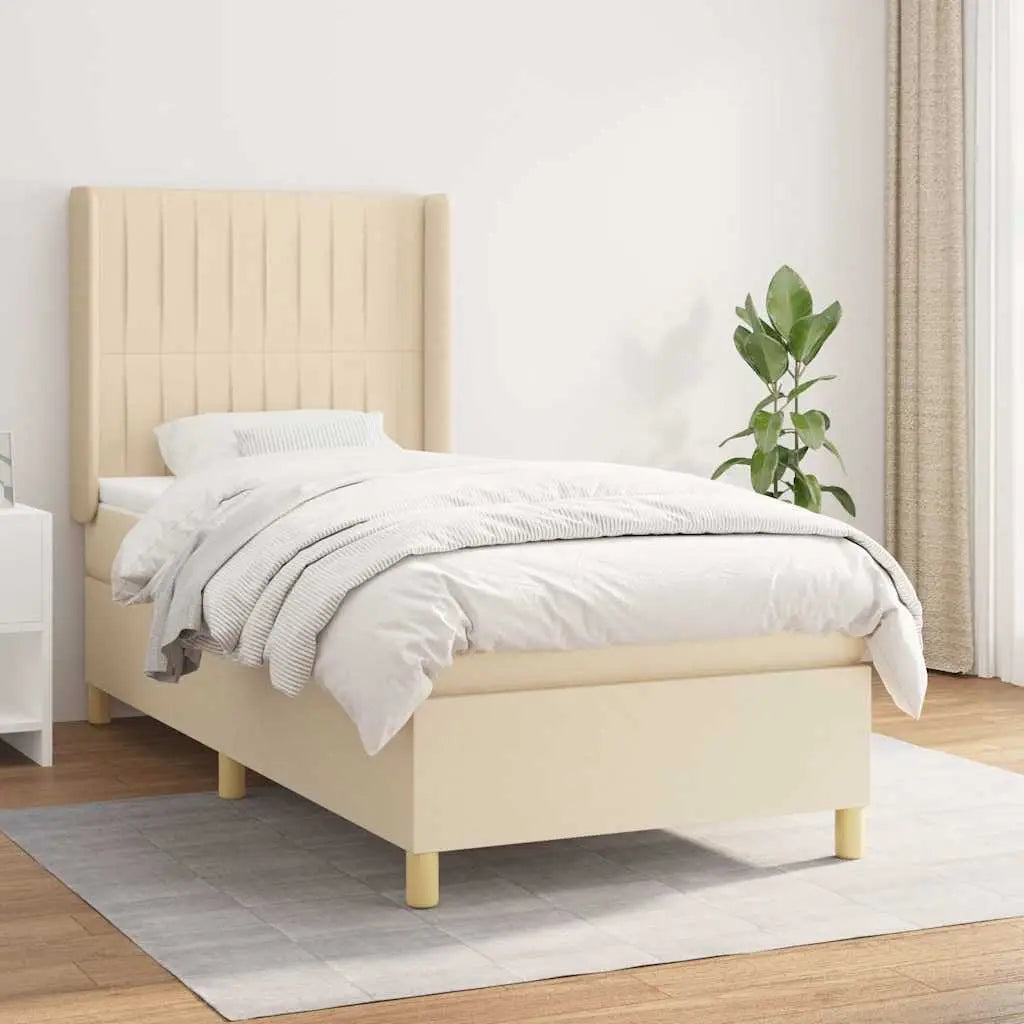 Sommier à lattes de lit avec matelas Crème 80x200 cm Tissu - XIOS