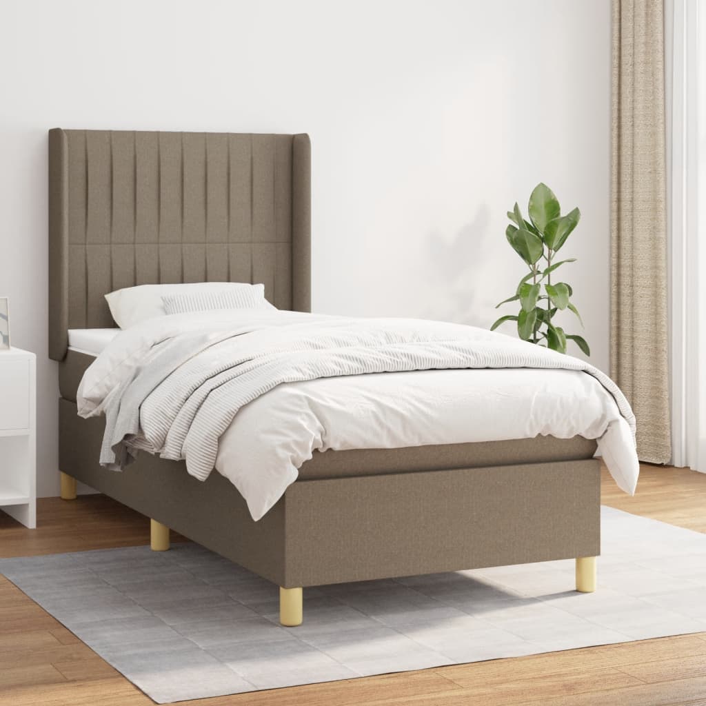 Sommier à lattes de lit avec matelas Taupe 100x200 cm Tissu - XIOS
