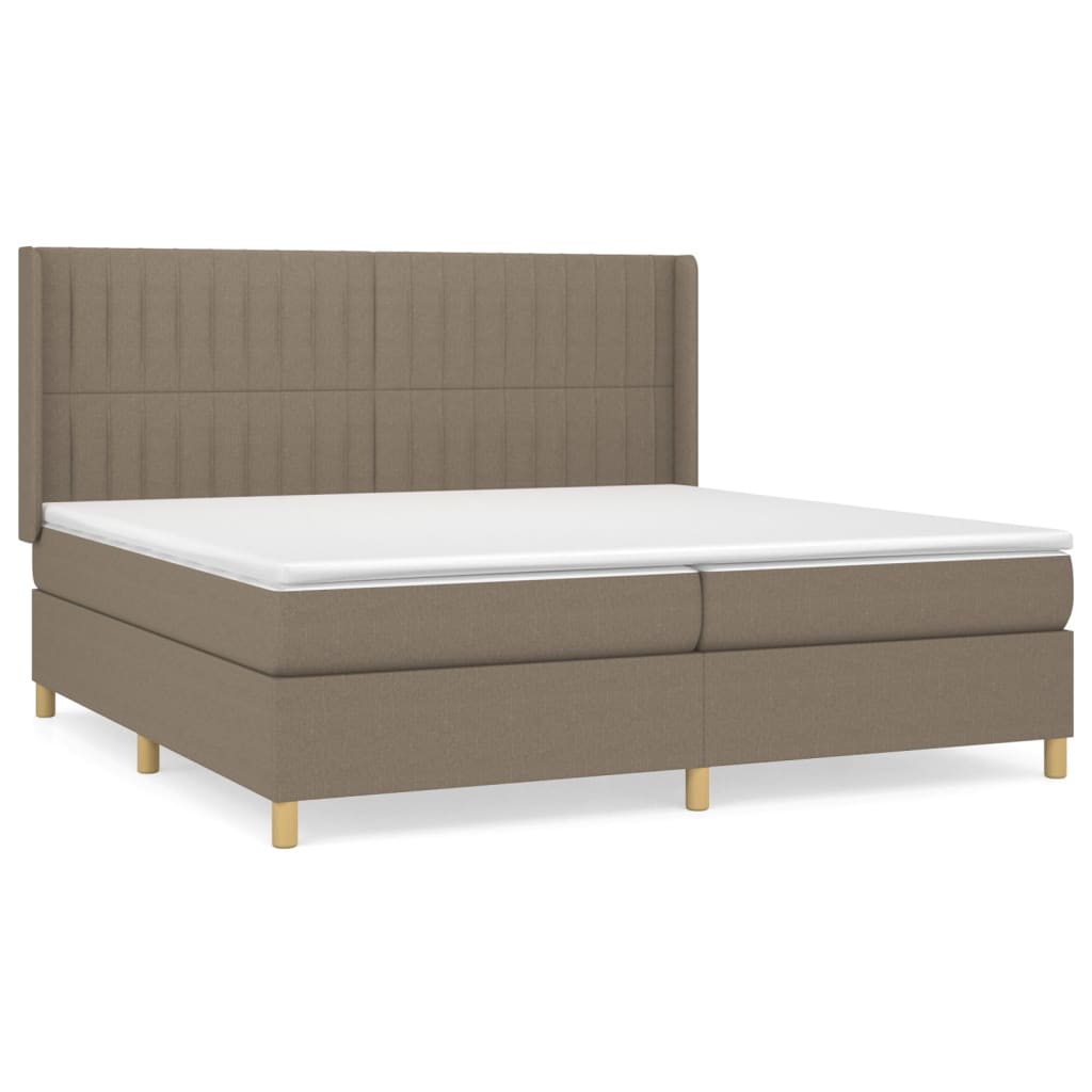 Sommier à lattes de lit avec matelas Taupe 200x200 cm Tissu - XIOS