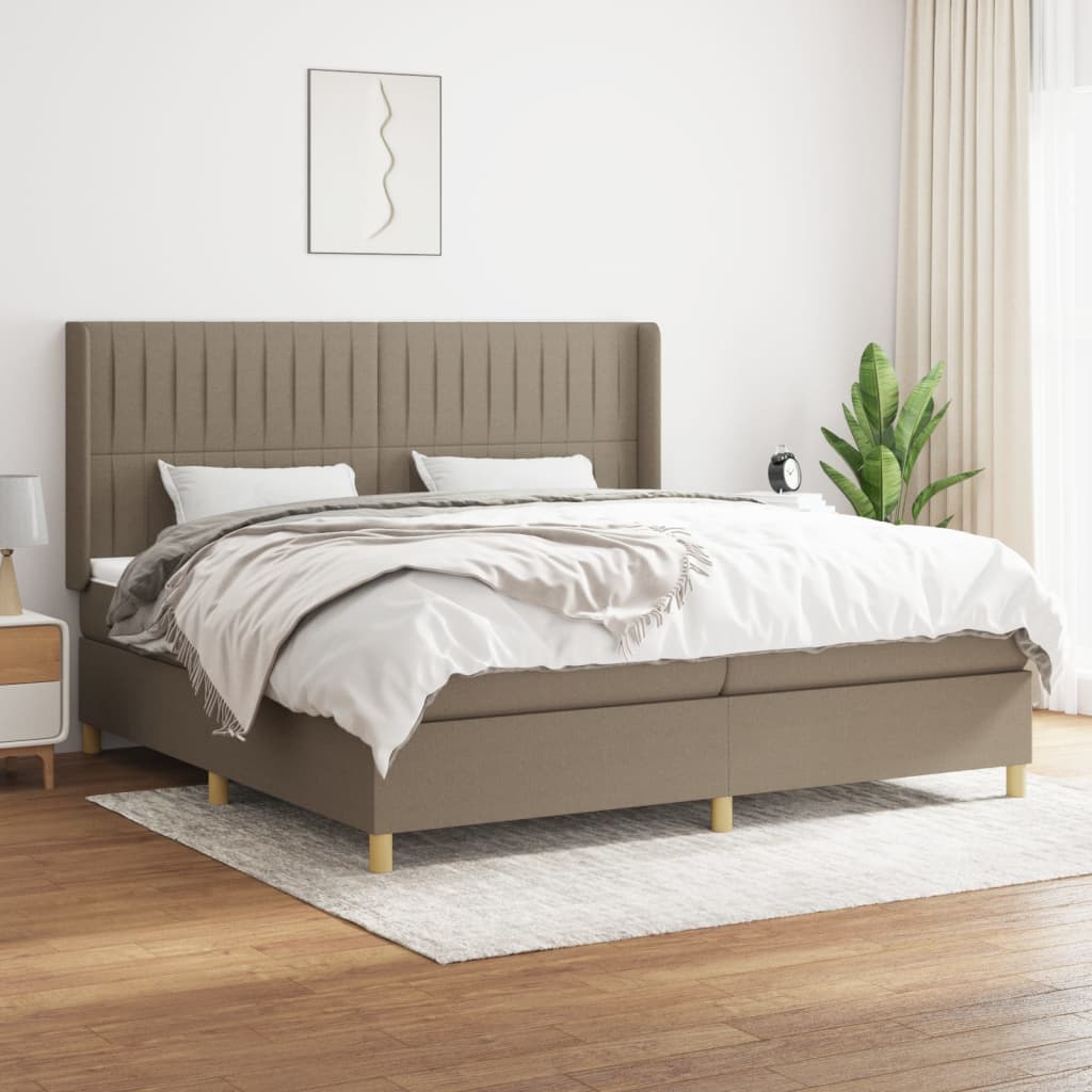 Sommier à lattes de lit avec matelas Taupe 200x200 cm Tissu - XIOS