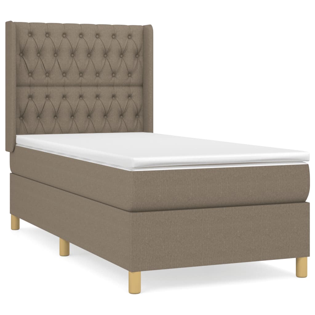 Sommier à lattes de lit avec matelas Taupe 90x190 cm Tissu - XIOS