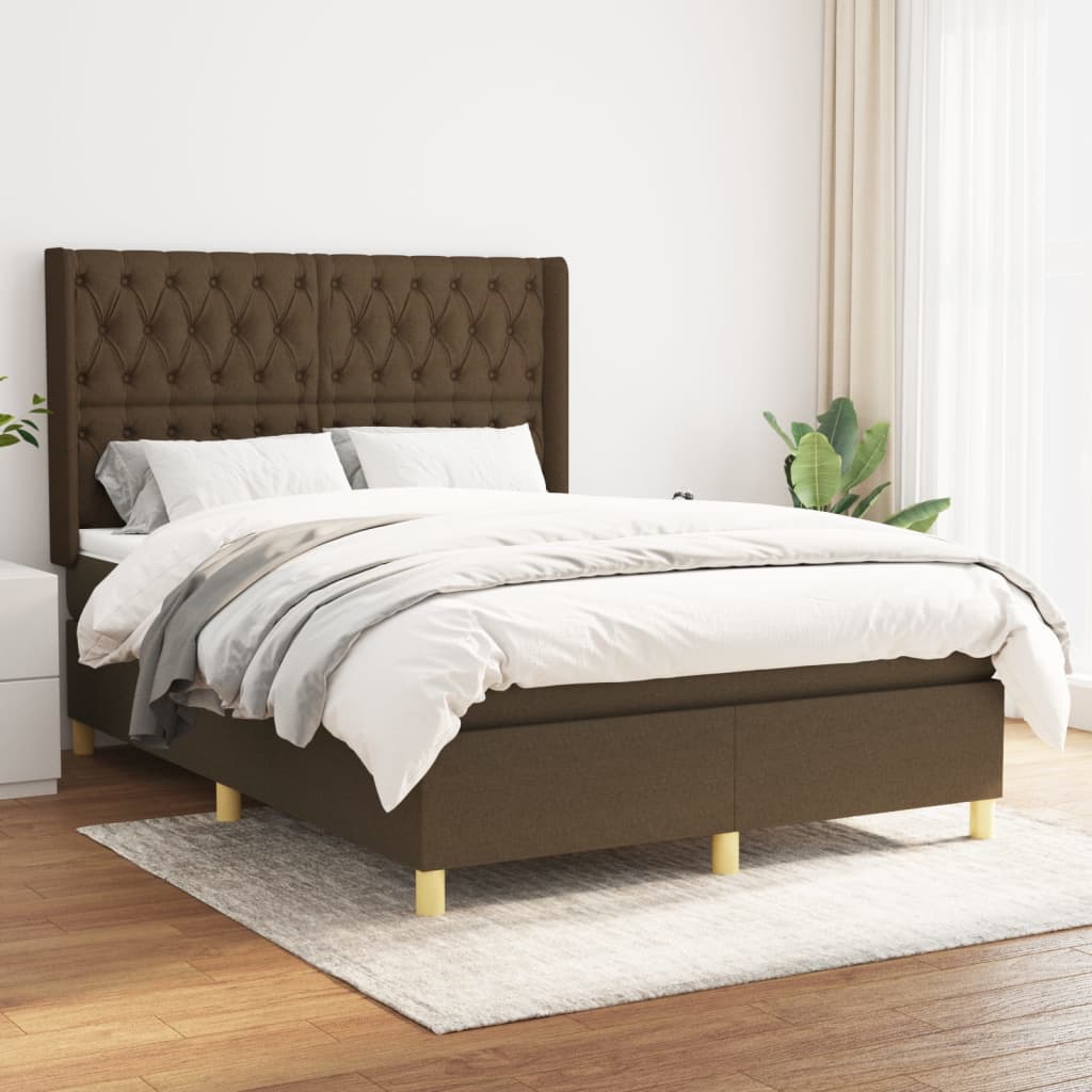 Sommier à lattes de lit avec matelas Marron foncé 140x200 cm - XIOS