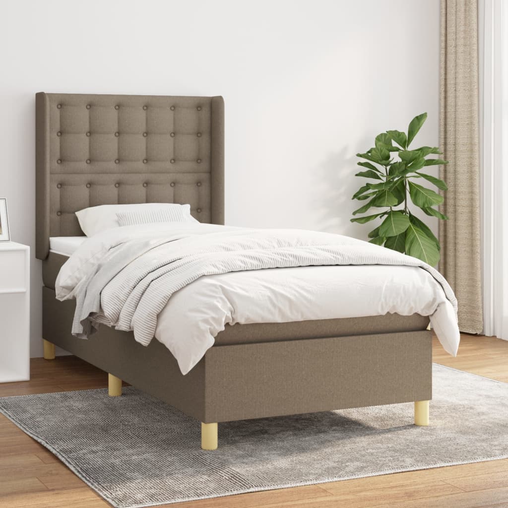 Sommier à lattes de lit avec matelas Taupe 100x200 cm Tissu - XIOS