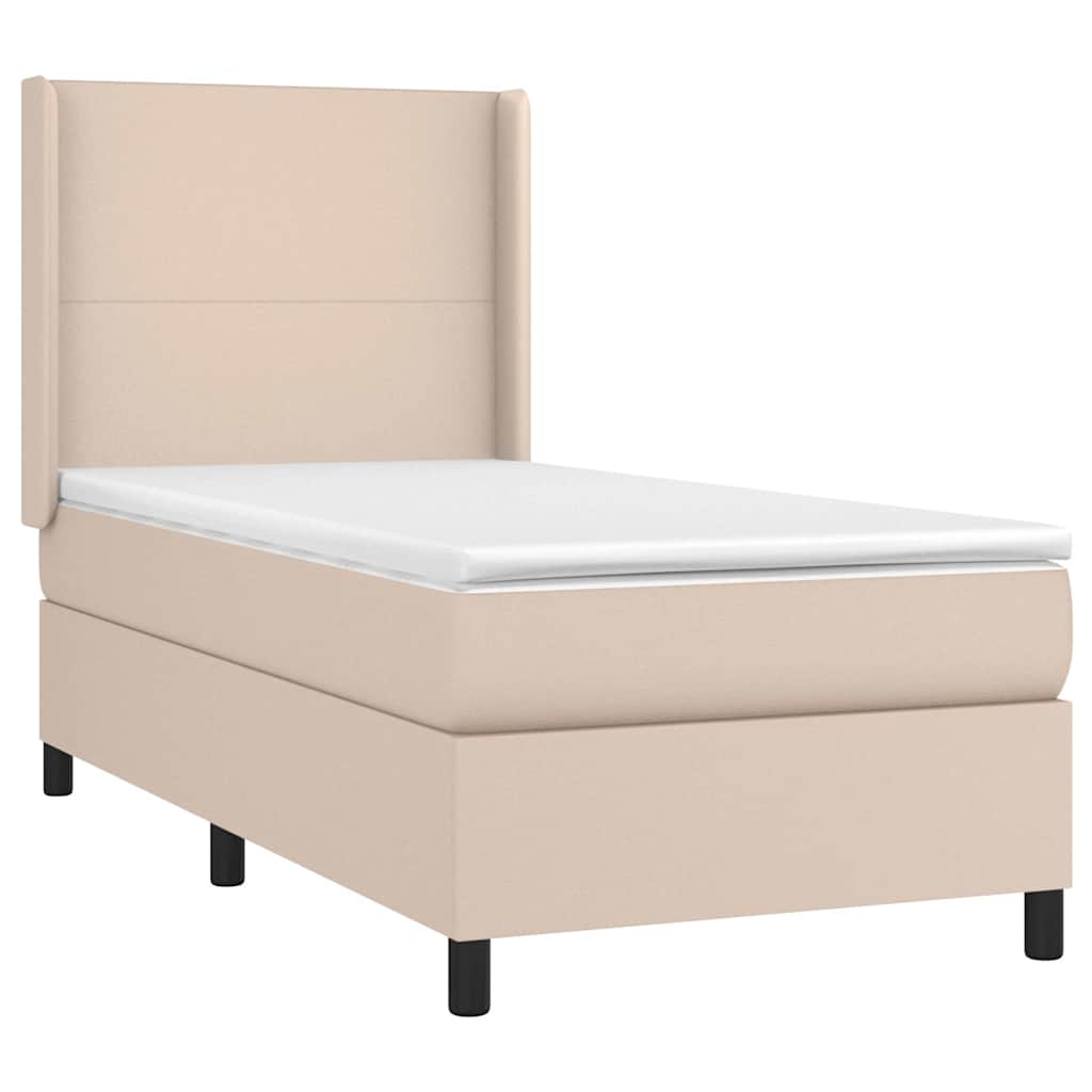 Sommier à lattes de lit avec matelas Cappuccino 90x190 cm
