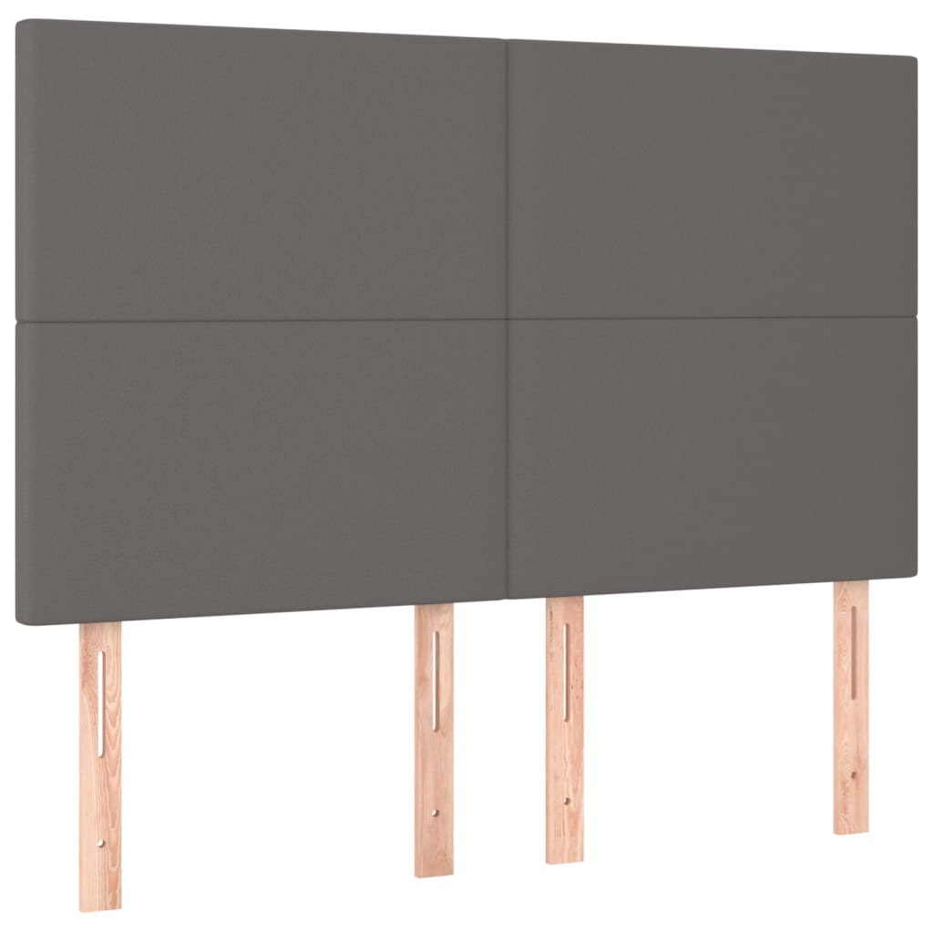 Sommier à lattes de lit avec matelas Gris 140x190 cm Similicuir - XIOS