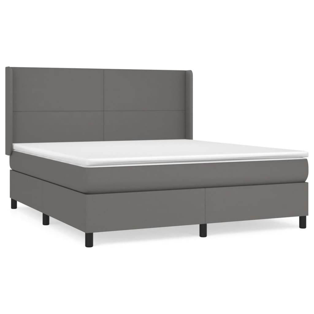 Sommier à lattes de lit avec matelas Gris 180x200 cm Similicuir - XIOS