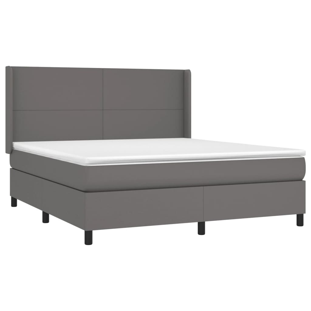 Sommier à lattes de lit avec matelas Gris 180x200 cm Similicuir - XIOS