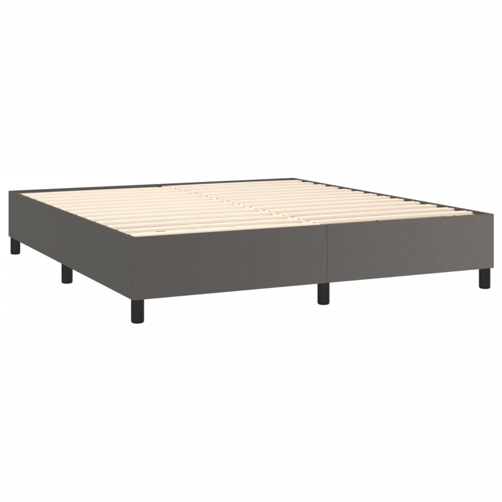 Sommier à lattes de lit avec matelas Gris 180x200 cm Similicuir - XIOS