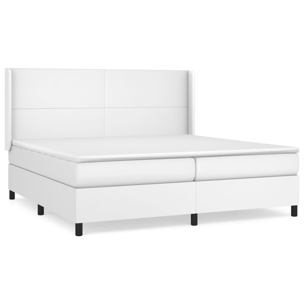 Sommier à lattes de lit avec matelas Blanc 200x200cm Similicuir - XIOS