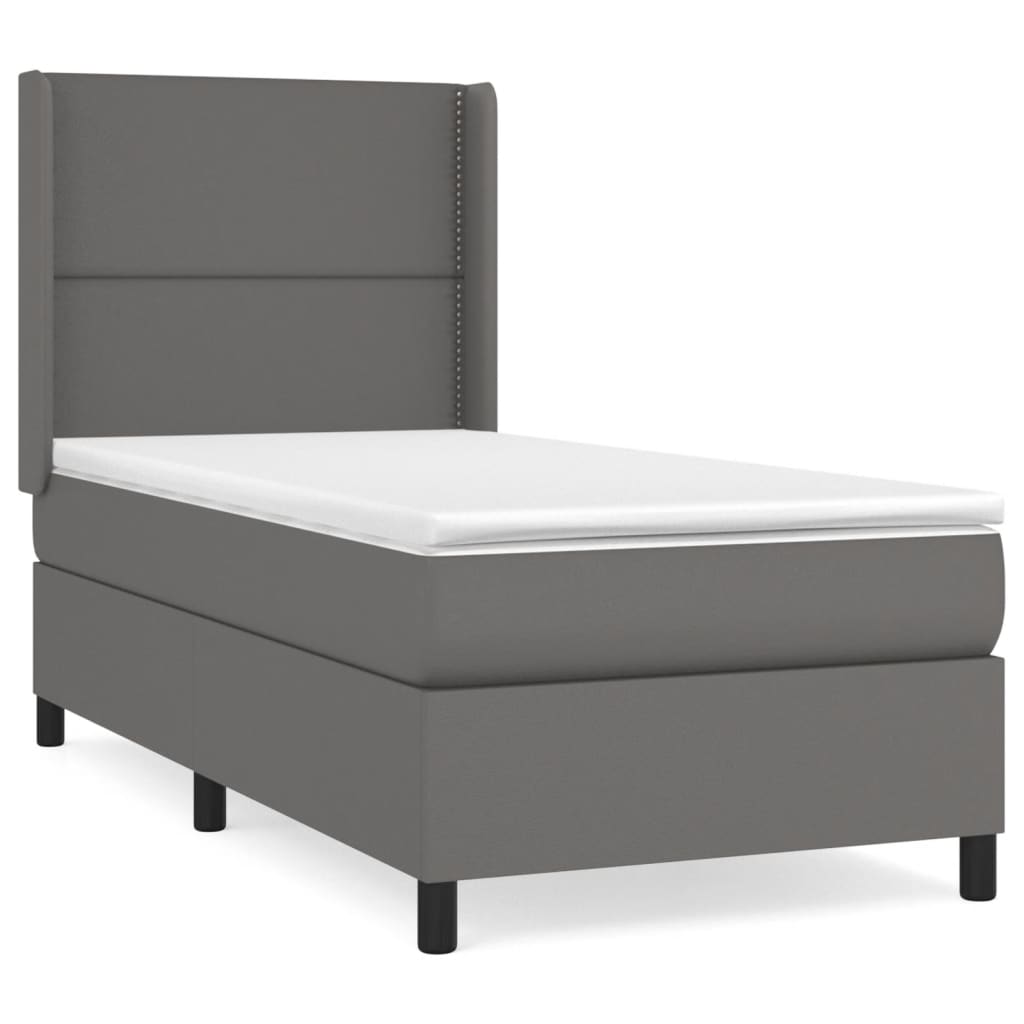 Sommier à lattes de lit avec matelas Gris 90x200 cm Similicuir - XIOS