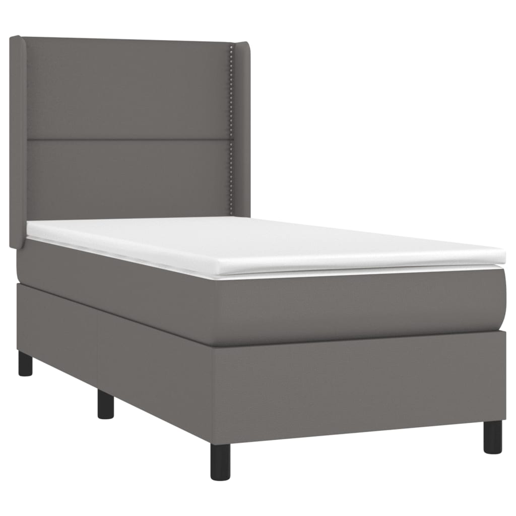 Sommier à lattes de lit avec matelas Gris 90x200 cm Similicuir - XIOS