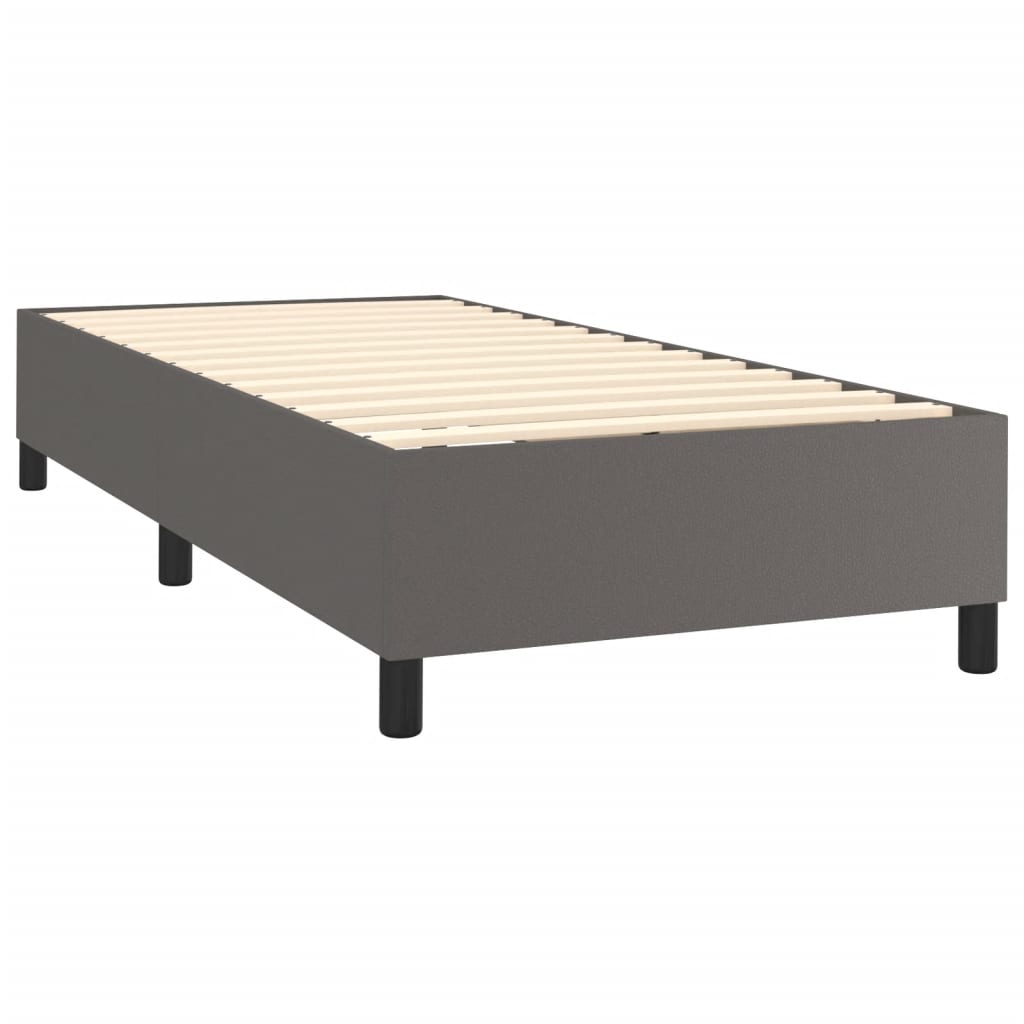Sommier à lattes de lit avec matelas Gris 100x200 cm Similicuir - XIOS