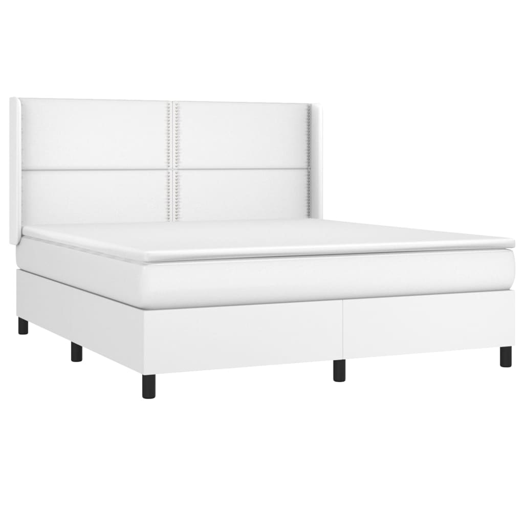 Sommier à lattes de lit avec matelas Blanc 180x200cm Similicuir - XIOS