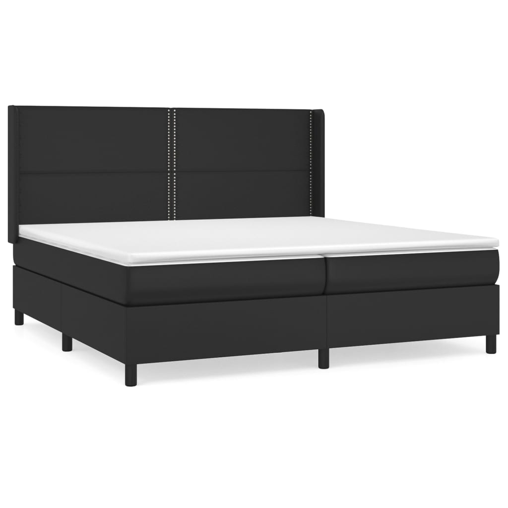 Sommier à lattes de lit avec matelas Noir 200x200 cm Similicuir - XIOS
