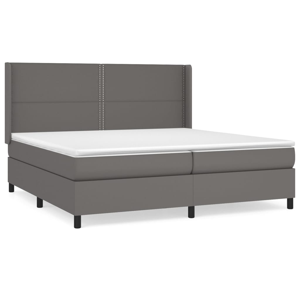 Sommier à lattes de lit avec matelas Gris 200x200 cm Similicuir - XIOS