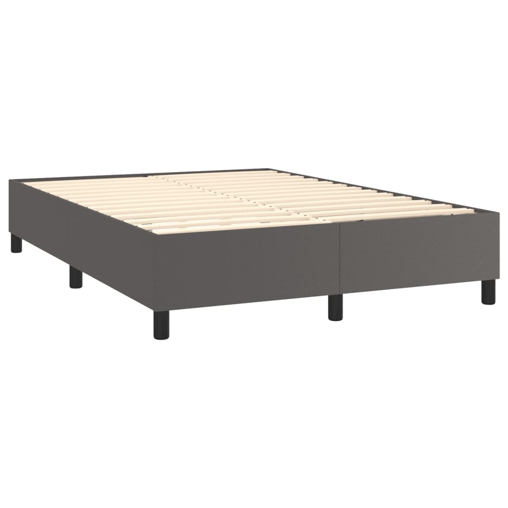 Sommier à lattes de lit avec matelas Gris 140x200 cm Similicuir - XIOS