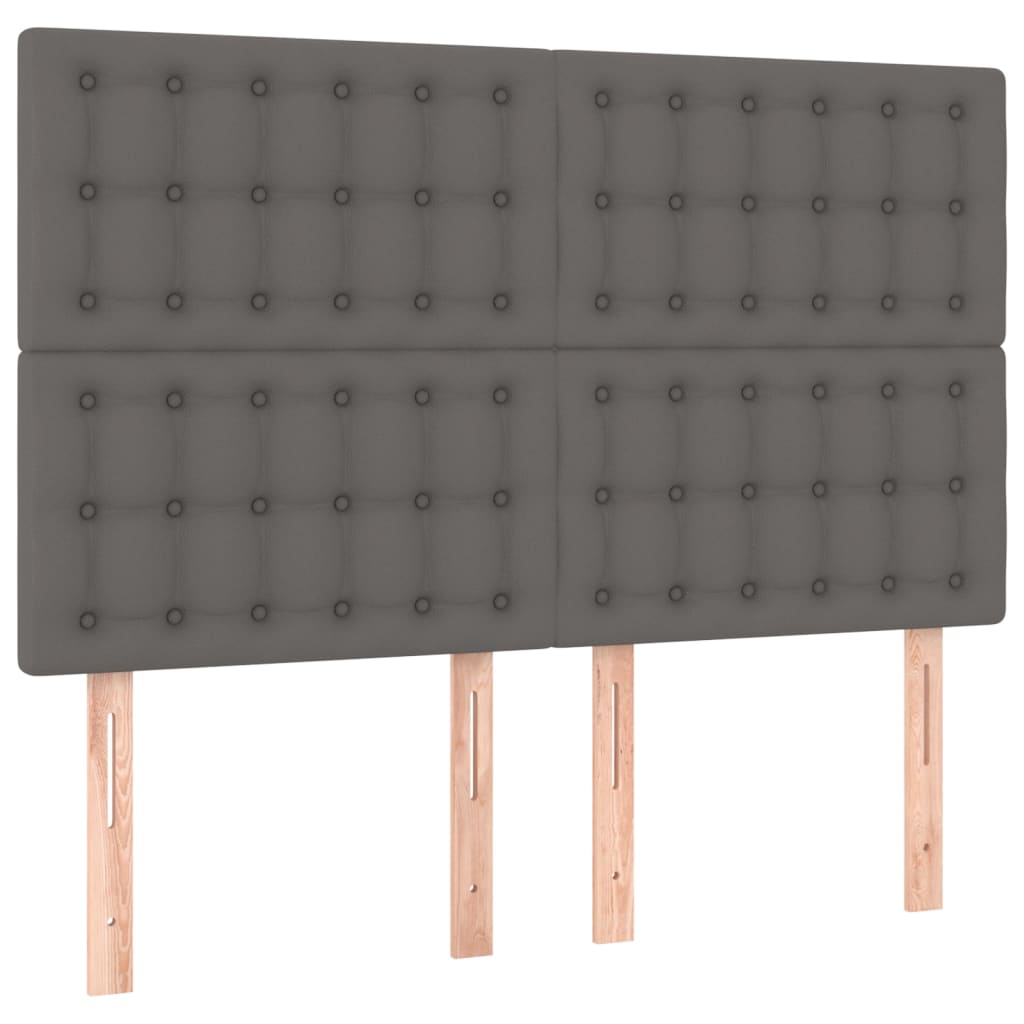 Sommier à lattes de lit avec matelas Gris 140x200 cm Similicuir - XIOS
