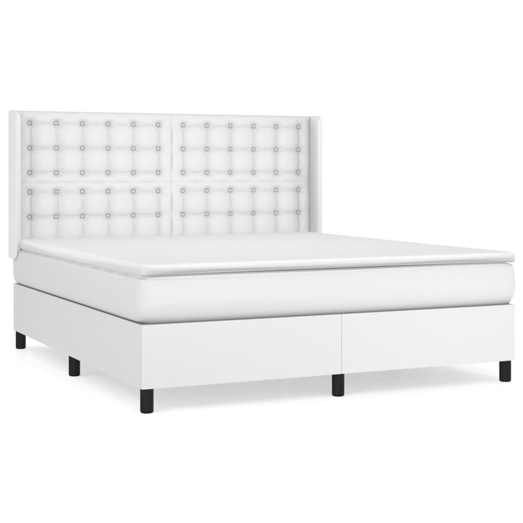 Sommier à lattes de lit avec matelas Blanc 160x200cm Similicuir - XIOS