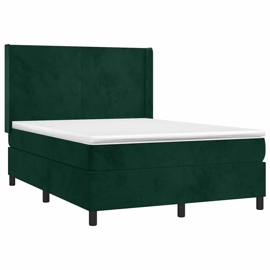 Sommier à lattes de lit et matelas Vert foncé 140x190cm Velours - XIOS