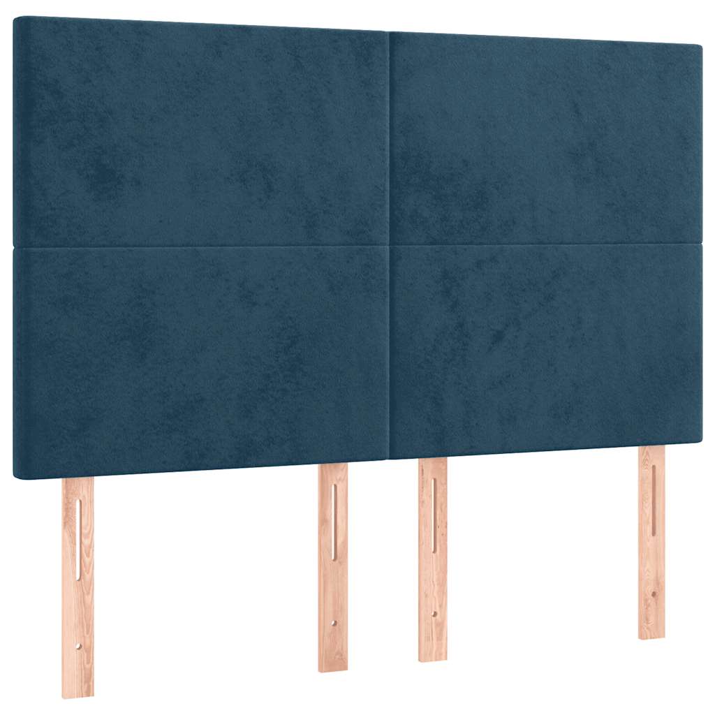 Sommier à lattes de lit et matelas Bleu foncé 140x190cm Velours - XIOS