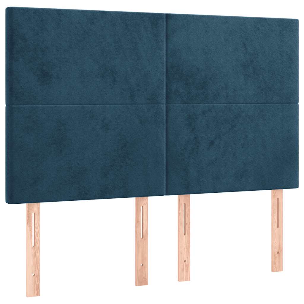 Sommier à lattes de lit et matelas Bleu foncé 140x200cm Velours - XIOS