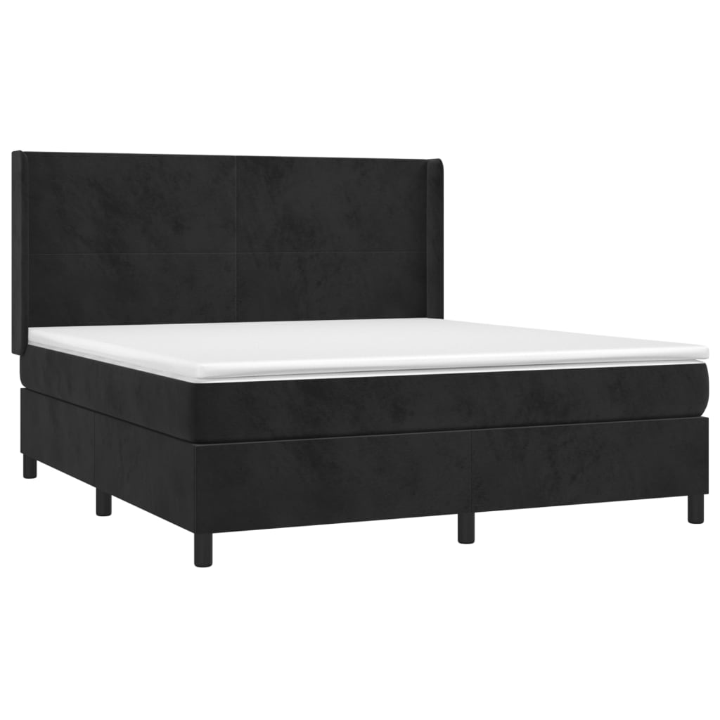 Sommier à lattes de lit et matelas Noir 160x200 cm Velours - XIOS
