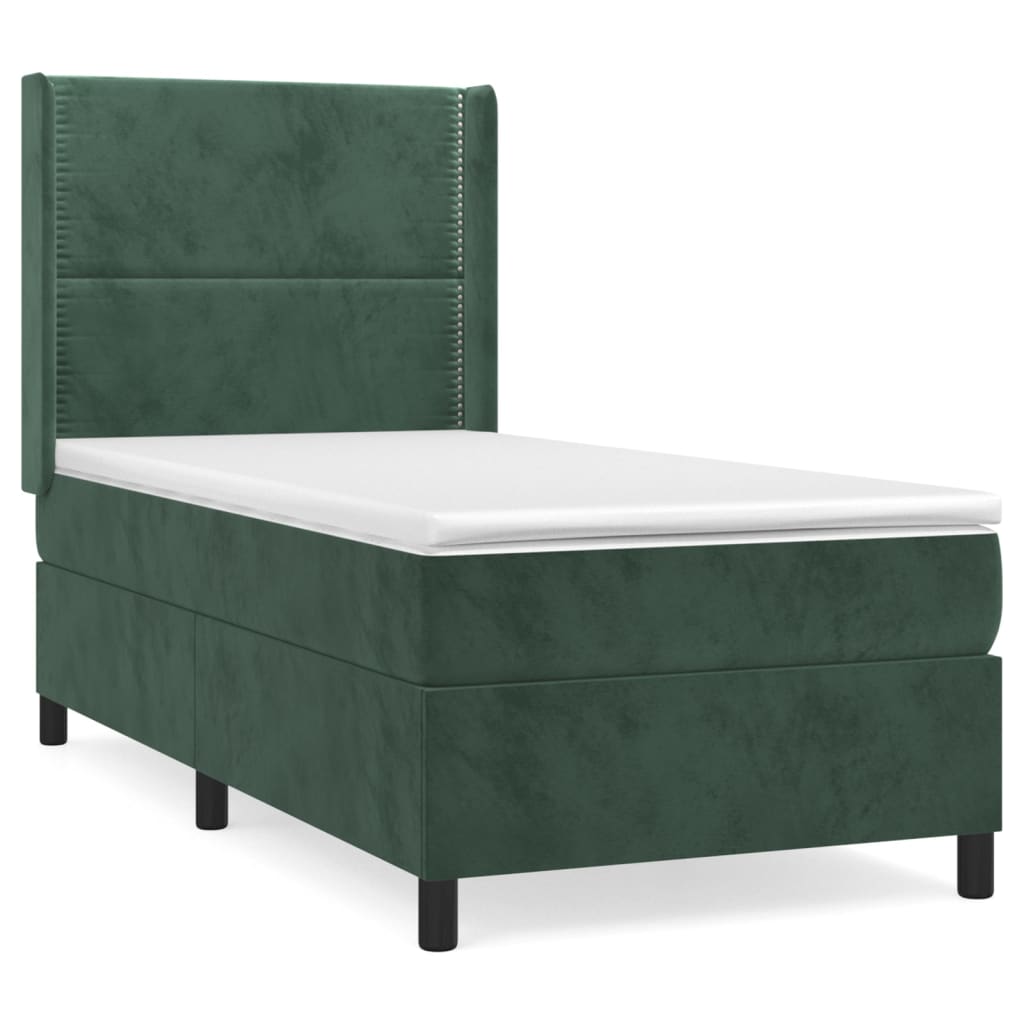 Sommier à lattes de lit avec matelas Vert foncé 90x190 cm - XIOS