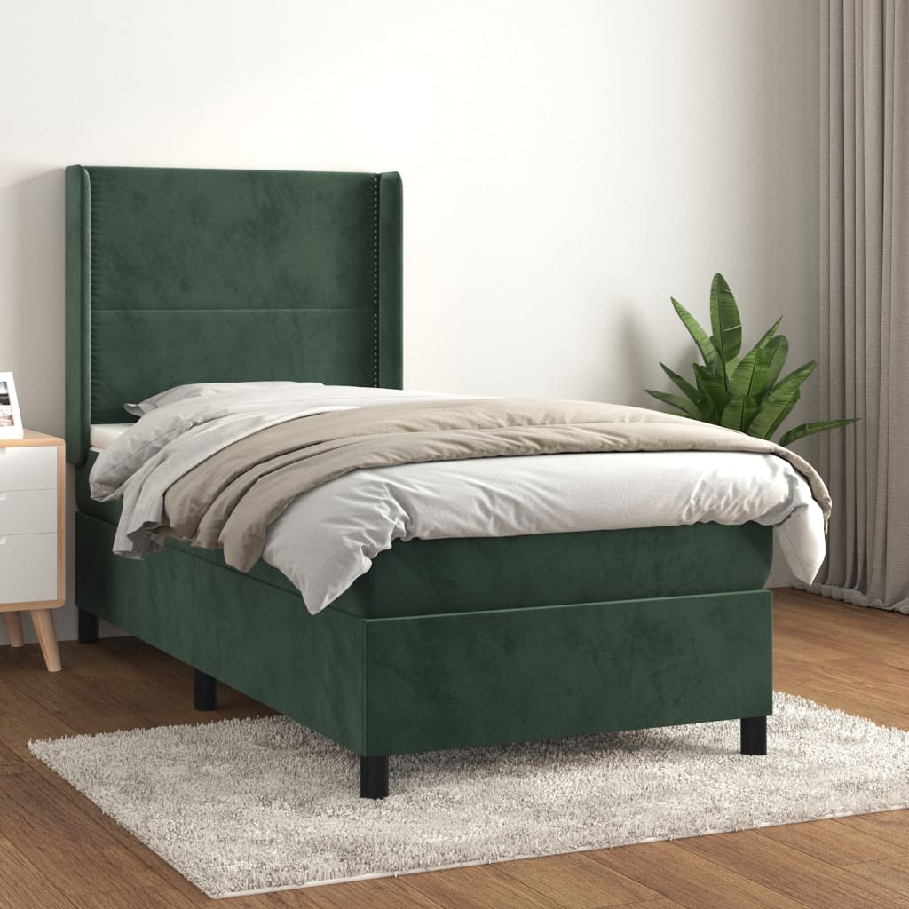 Sommier à lattes de lit avec matelas Vert foncé 90x190 cm - XIOS