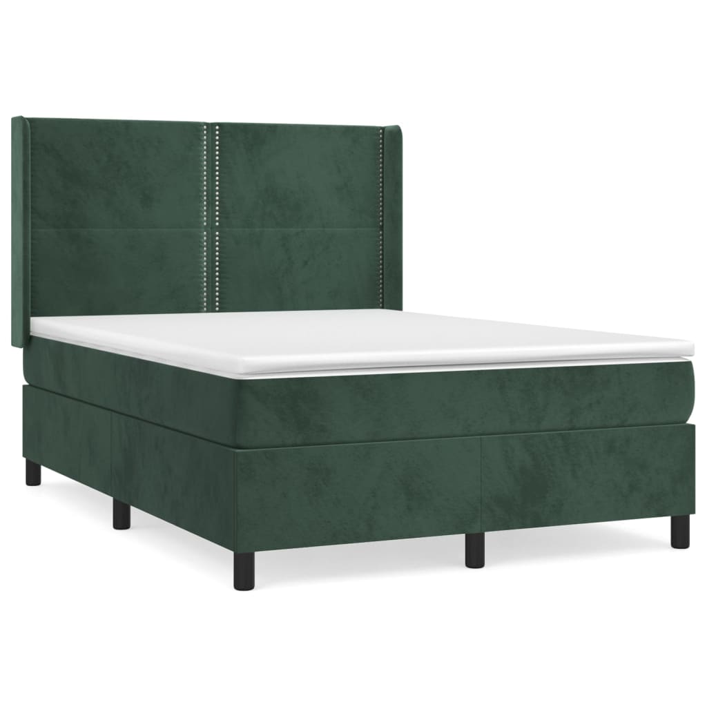 Sommier à lattes de lit et matelas Vert foncé 140x190cm Velours - XIOS