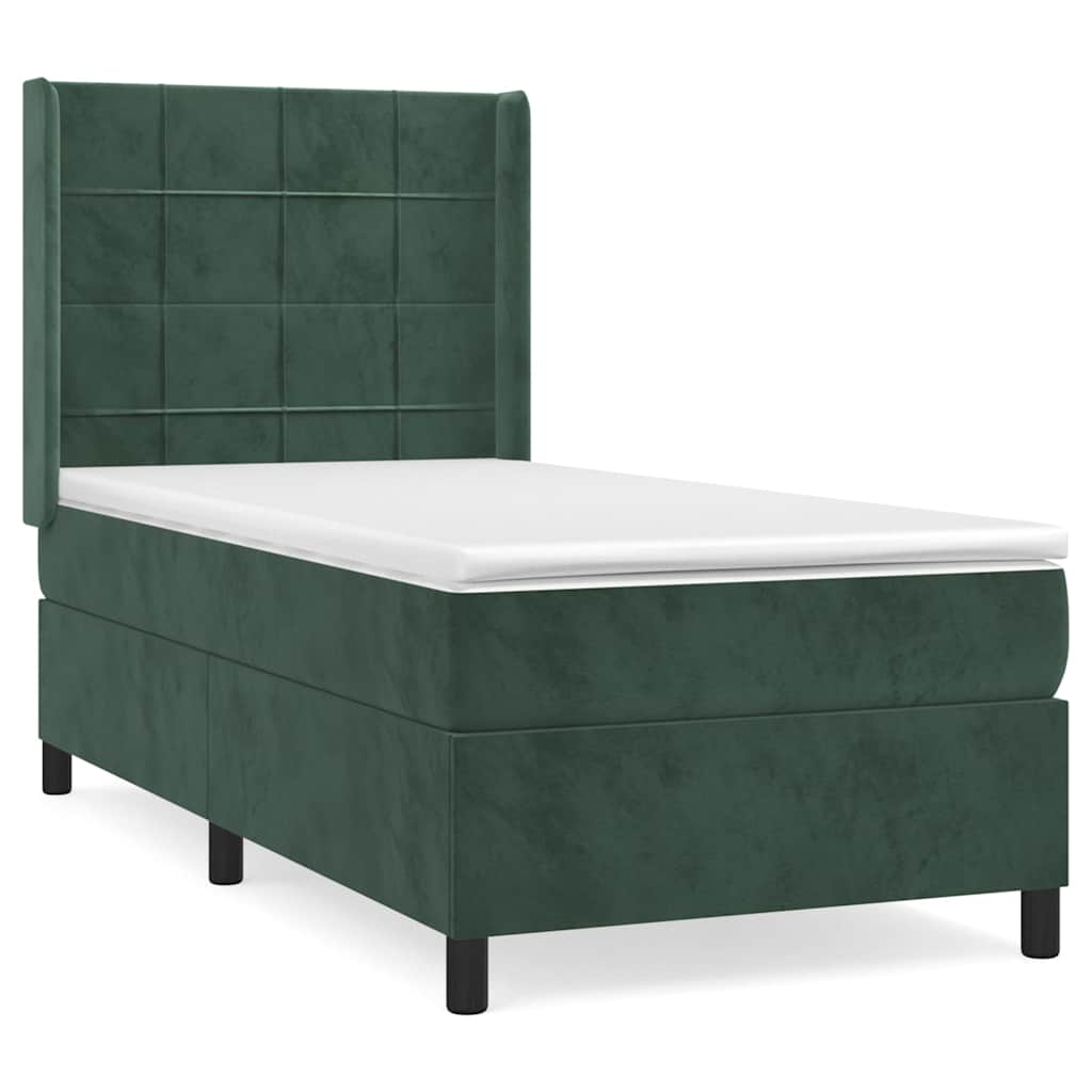 Sommier à lattes de lit et matelas Vert foncé 80x200 cm Velours - XIOS