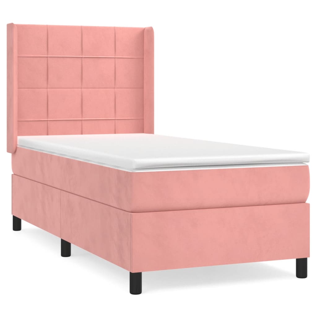 Sommier à lattes de lit avec matelas Rose 90x190 cm Velours - XIOS